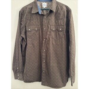 Moonshine Spirit By Brad Paisley Men's Large Brown LS Western Pearl Snap Shirt